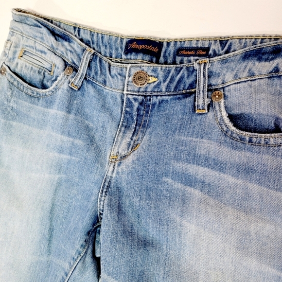 AEROPOSTALE ♡ Sweet Denim Faded 'n Distressed Authentic Flare Blue Jeans 9/10R - Picture 13 of 16